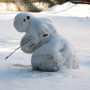 IMG 1174  Tak, tak... Zima się kończyła i nawet bałwany chyliły się ku upadkowi.